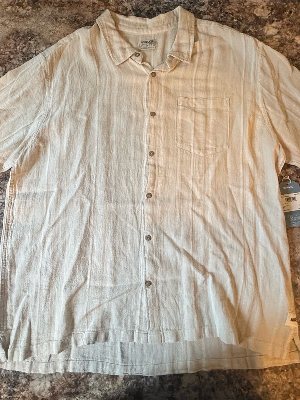 Hurley Men's Casual Button-Down Shirt in Cream